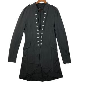 Haute Couture Black Military Style Coat Jacket Women M (US)  Made in Italy EUC